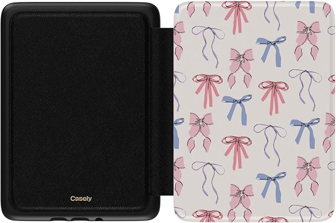 Casely Kindle Case | Coquette Girlie | Pastel Bows | Compatible with 7” Kindle Colorsoft and 7” Kindle Paperwhite (12th Gen 2024 Models)
