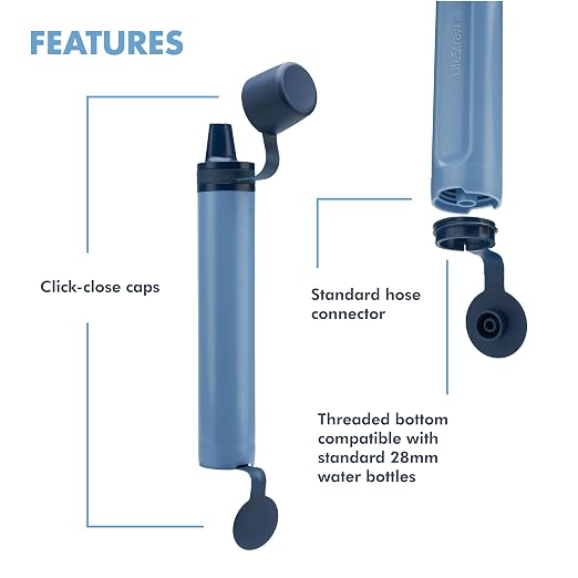 LifeStraw Peak Series — Personal Water Filter Straw for Backup Filtration, Emergency, Survival, and Ultralight Hydration, Dark Mountain Gray, 2 Pack