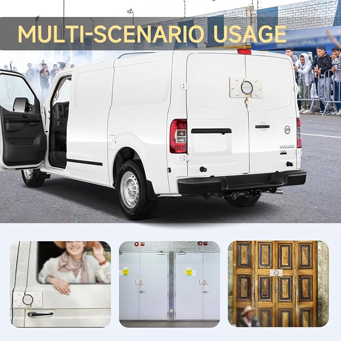 SANATO Hidden Shackle Padlocks Solid Steel Trailer Door Locks for Cargo, Safety Van Lock (Single Pack with 2 Keys)
