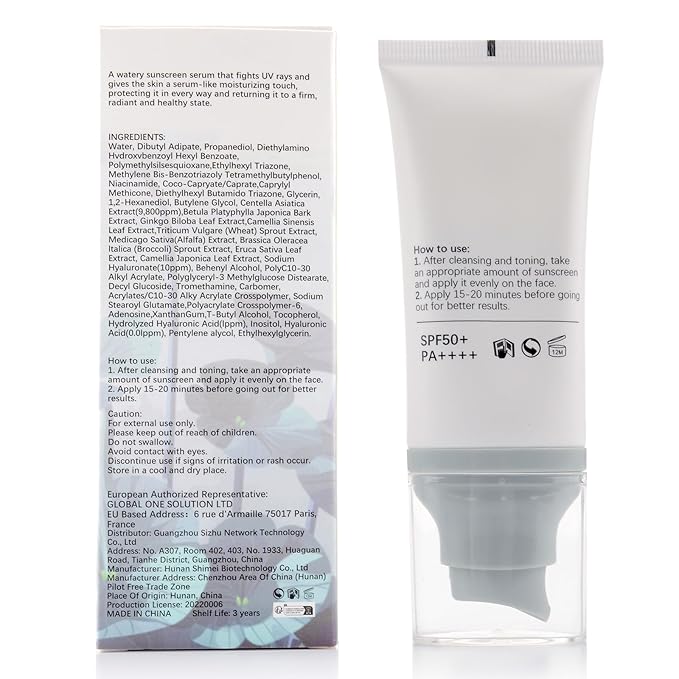 Centella Sunscreen SPF 50, Sunscreen for Face, Water Resistant Strong UV Protection No White Cast, Centella Madagascar Face Sun Screen Oil Free Korean Skincare(Blue 2)