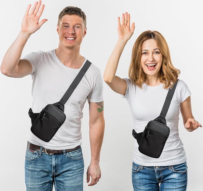 higouta Mini Sling Bag for Men Women, Small Crossbody Casual Utility Chest Phone Bag for Travel Workout