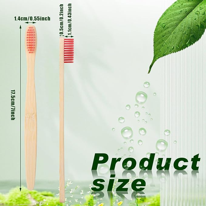 Sieral 240 Pcs Bamboo Toothbrushes Bulk, Soft Bristle Bamboo Toothbrush, Individually Wrapped for Adults Travel Family Hotel Party, 7 Inch 12 Color
