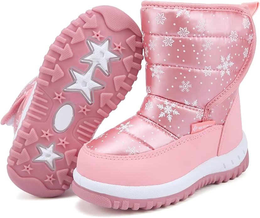 CIOR Winter Snow Boots for Boy and Girl Outdoor Waterproof with Fur Lined(Toddler/Little Kids)