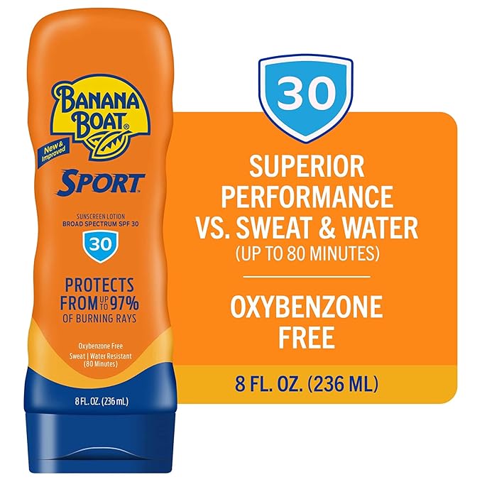 Banana Boat Sport Ultra SPF 30 Sunscreen Lotion, 8Fl Oz | Sport Sunscreen SPF 30 Lotion, Sunblock, Skin Sun Protection, Water Resistant Sun Care, 8Fl Oz