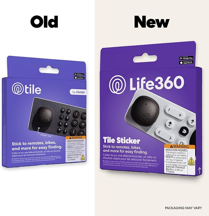 Tile by Life360 Sticker - Small Bluetooth Tracker, Remote Finder and Item Locator for Bikes, Glasses and More. Both iOS and Android Compatible. Phone Finder. 1-Pack (Black)
