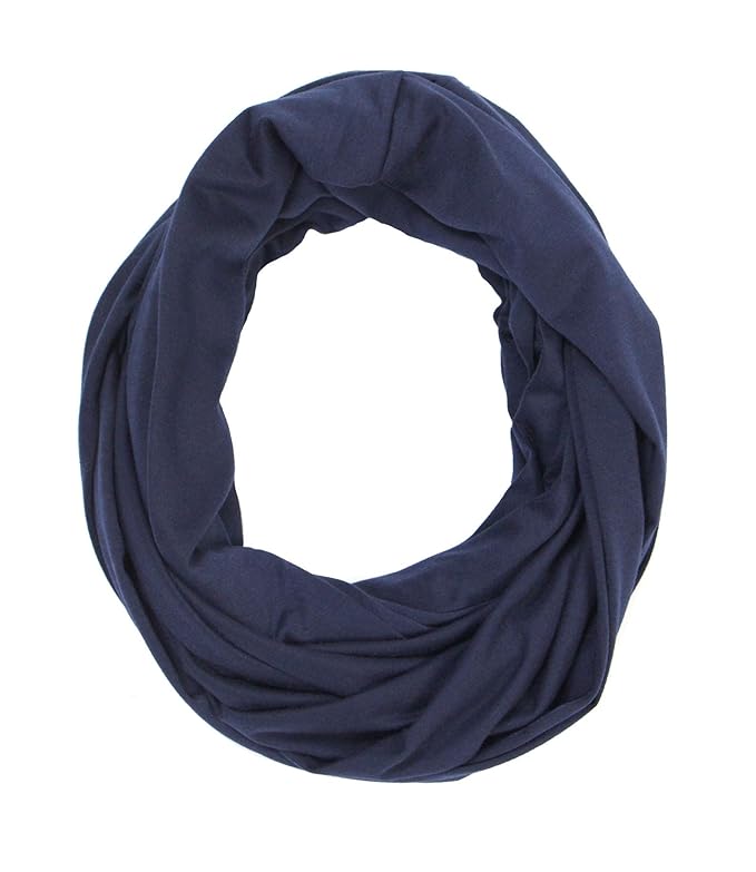 Nursing Covers for Breastfeeding, Soft Infinity Scarf Shawl Cover Up - Lightweight, Breathable Privacy Nursing Wrap in Navy Blue