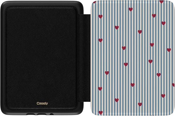 Casely Kindle Case | Love Lines | Blue Stripes | Compatible with 7” Kindle Colorsoft and 7” Kindle Paperwhite (12th Gen)