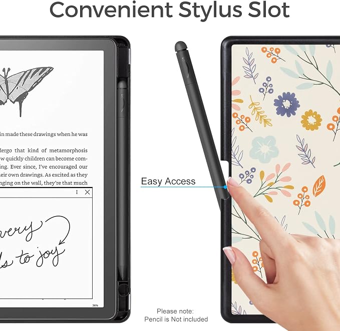 CoBak Case for Kindle Scribe - All New PU Leather Cover with Auto Sleep Wake Feature for Kindle Scribe 10.2" 2022 & 2024 Released with Pen Holder