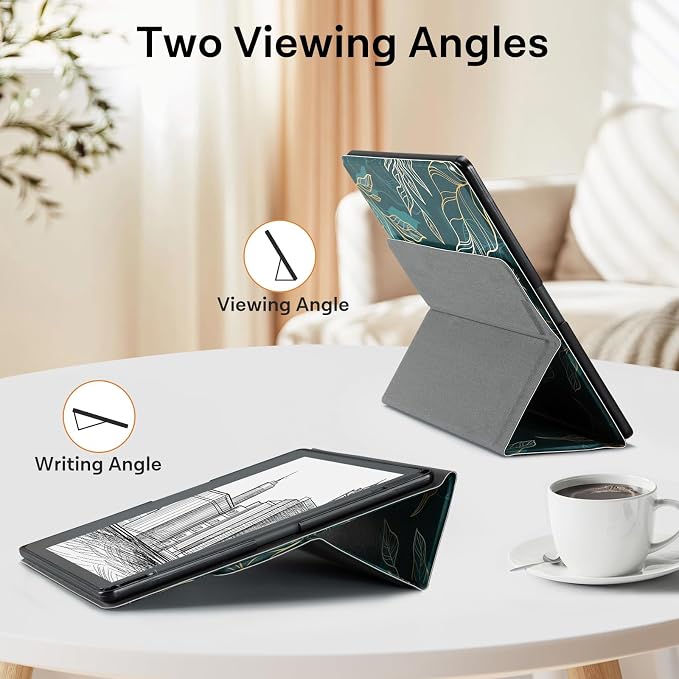 CoBak Stand Case for Kindle Scribe - Premium Folio Leather Cover with Pen Holder, Auto Sleep/Wake - Compatible with 10.2 Inch Kindle Scribe (2022/2024 Release)