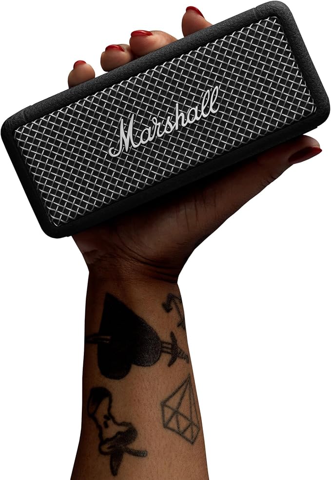Marshall Emberton II Portable Bluetooth Speaker - Rugged Waterproof/Dust-Proof Design | Loud Stereo Sound, Deep Bass | Compact and Wireless for Travel and Outdoors - Black and Steel