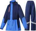 Rain Suit for Women Waterproof Hooded Rain Gear Rain Jacket and Pants 2 Piece Breathable Rain Coat Outdoor