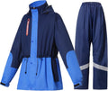Rain Suit for Women Waterproof Hooded Rain Gear Rain Jacket and Pants 2 Piece Breathable Rain Coat Outdoor
