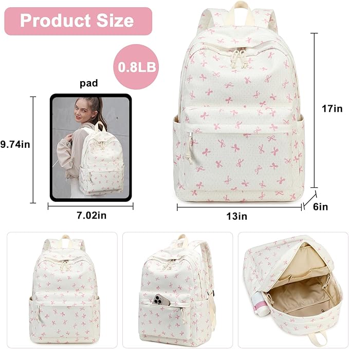 Bluboon School Backpack for Teen Girls Bookbags Elementary High School Corduroy Laptop Bags Women Travel Daypacks