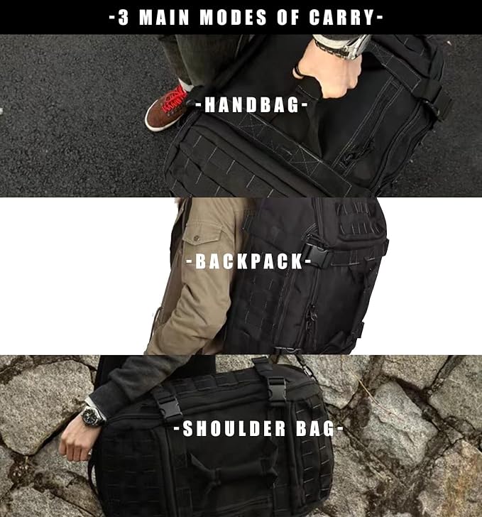 Miramrax Travel Duffle Bag Backpack for Men - Large Tactical Bags Weekender Gym Bag for Overnight Traveling Military Workout Deployment Sports (Coyote, 25L)