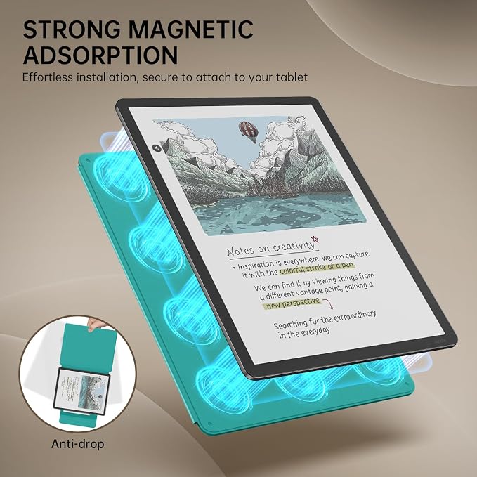 MoKo Magnetic Case for All-New 11" Kindle Scribe 2025(3rd Generation) & Kindle Scribe Colorsoft 2025(1st Generation) - Slim Folio Premium PU Leather Cover with Pen Clasp & Auto Sleep Wake, Jade Green
