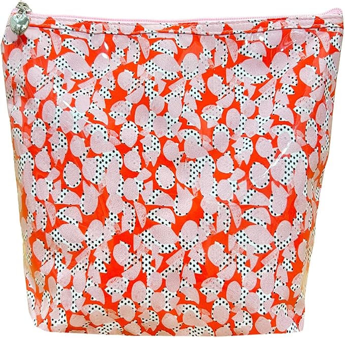 Jacaranda Living Large Cosmetic Bag – Water-Resistant Makeup Bag with PVC-Lined Interior, Easy to Clean Travel Toiletry Bag, Pebble Polka Dot
