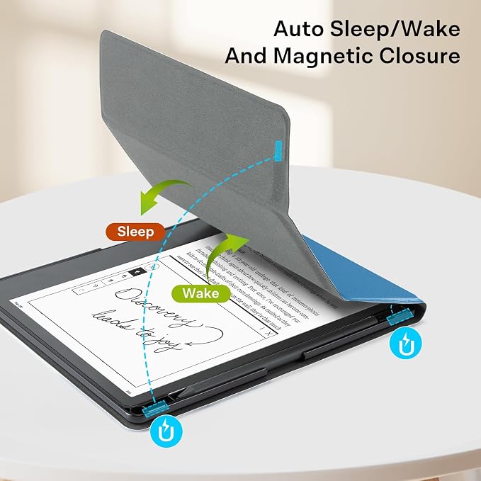 CoBak Stand Case for Kindle Scribe - Premium Folio Leather Cover with Pen Holder, Auto Sleep/Wake - Compatible with 10.2 Inch Kindle Scribe (2022/2024 Release)