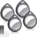 Air Tracker Tags-4 Pack, 5.3 Bluetooth Tracker Work with Apple Find My (iOS Only), 100dB Sound, Smart Tag with Keychain/Lanyard, Item Finder for Luggage/Key/Suitcase, Replaceable Battery, Black.