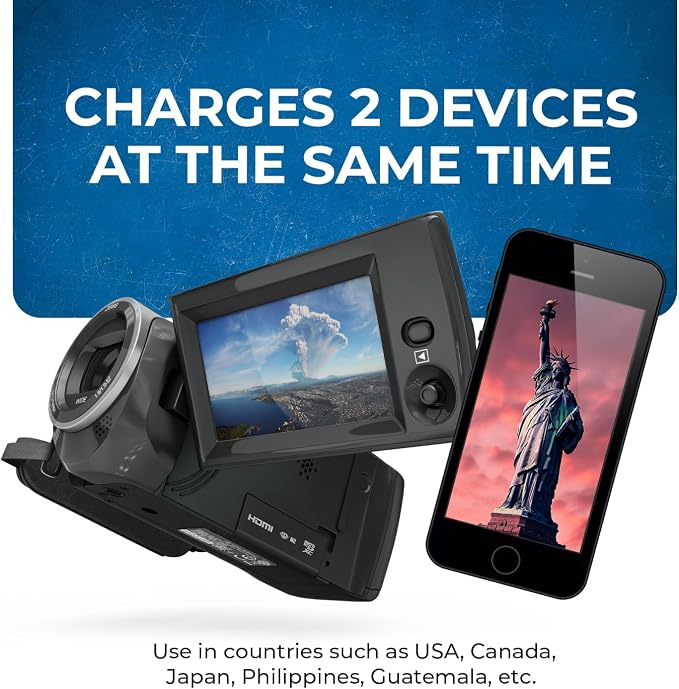 OREI USA, Japan, Philippines & More (Type B) Travel Adapter Plug - 2 in 1 - CE Certified - RoHS Compliant - 2 Pack - White Color (DB-5-2PK)