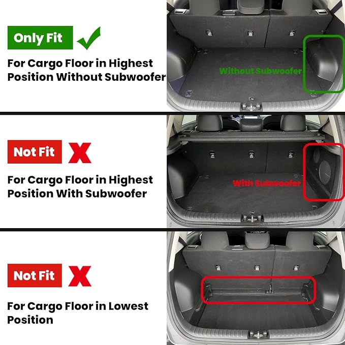 Lasfit Floor Mats & Cargo Mats for Kia Soul 2025 2024 2023 2022 2021 2020 (Fit Cargo Floor in Higher Position) All Weather TPE Custom Fit Floor Liners Car Mats & Trunk Mats Full Set