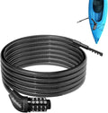 Long Cable Lock, Extra Long Straight Bike Lock (3ft to 25ft) with Resettable Combination, Kayak Locks, Unique Thin end Cable Locks Suitable Kayak, Scooter, Paddle Boards, Canoe, Jet Ski