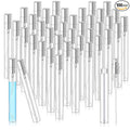 Zhehao 100 Pcs Mini Spray Bottles 10 ml Clear Glass Perfume Bottles Refillable Fine Mist Perfume Atomizer Portable Empty Sample Containers for Cleaning, Essential Oils, Travel (Silver Cap)