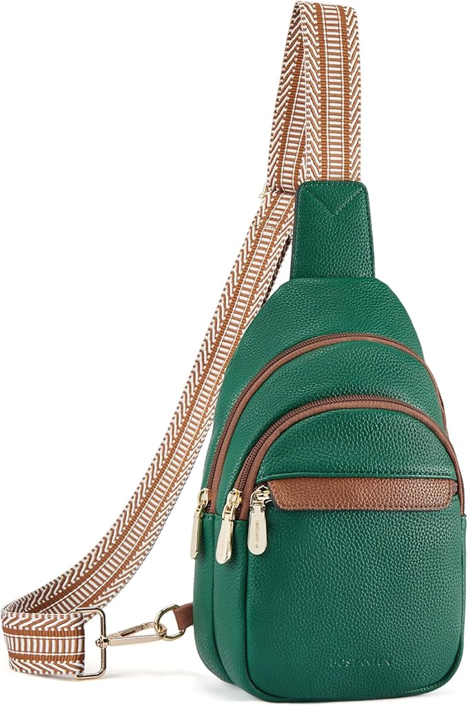 BOSTANTEN Sling Bag for Women Leather Crossbody Bags Fanny Pack Chest Bag for Travel