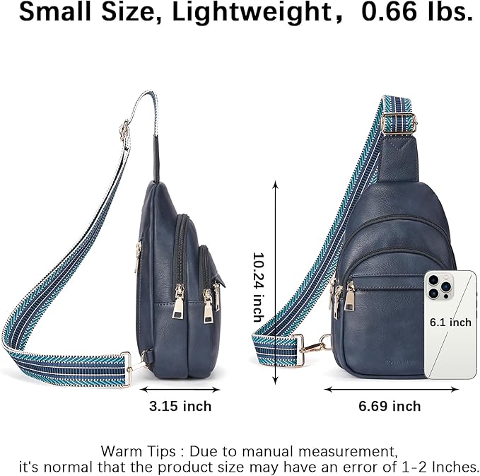 BOSTANTEN Sling Bag for Women Leather Crossbody Bags Fanny Pack Chest Bag for Travel
