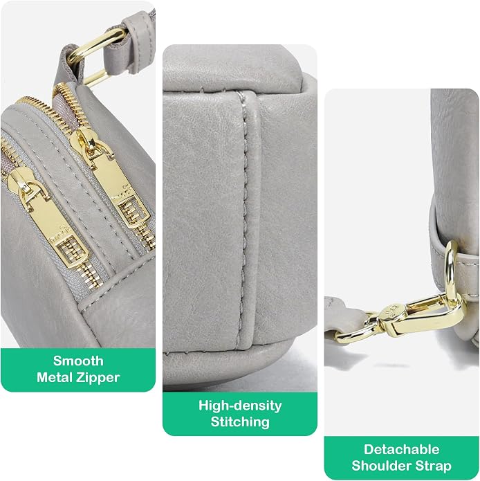 INICAT Anti Theft Crossbody Bag for Women, Small RFID Blocking Sling Purse with Zipper Lock for Travel, Vegan Leather