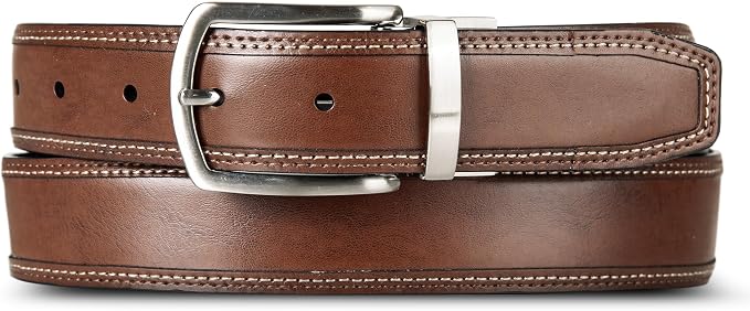 Nautica Men's Reversible Leather Belt | 2-in-1 | Classic | Everyday | Business | Work | Dress | Casual | Metal Buckle