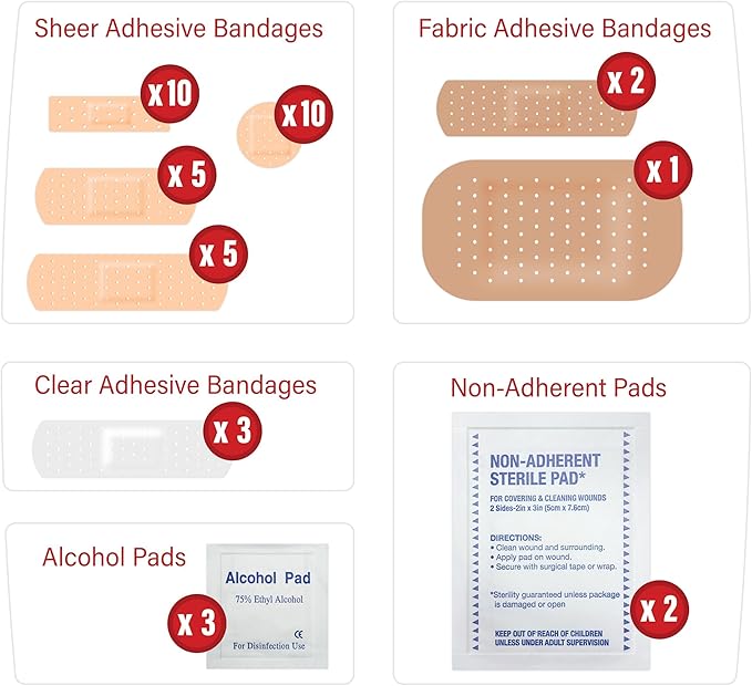 DecorRack 4200 Piece First Aid Kit, 100 Individual Boxes of 42 Items Each, First Aid Kits for Minor Cuts, Scrapes, Travel, Car, Home, Work, Field Trips or Camping (4200pcs, 100 Pack)