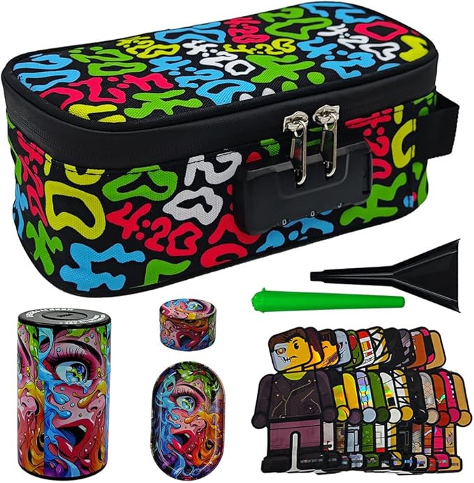 Smell Proof Bag with Combination Lock & Waterproof Zipper, Carbon Lining, Airtight Container for Secure Storage | Great Gift for Home, Travel & Organizing