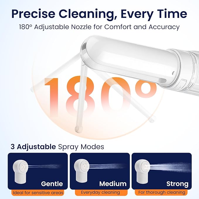 Portable Electric Travel Bidet – Rechargeable Personal Perineal Cleaner, Multiple Modes & Nozzles, for Women, Men, Babies & Postpartum Care 400ML(13.5Oz)
