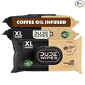DUDE Wipes Morning Grind Flushable Wipes - Coffee Scented Extra-Large Adult Wet Wipes - 3 Pack (144 Count) - Infused with Coffee Oil, Vitamin E, and Aloe - Septic and Sewer Safe