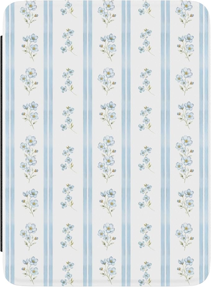 Casely Kindle Case | Cottage Stripe | Blue Floral | Compatible with 7” Kindle Colorsoft and 7” Kindle Paperwhite (12th Gen 2024 Models)