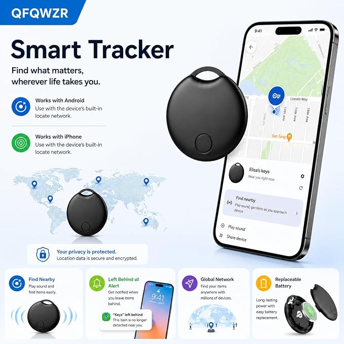 2026 Tracker Smart Tags for iOS and Android,Dual System Android Tracker Tags Bluetooth Key Finder Compatible with iOS and Android for Keys, Luggage and More