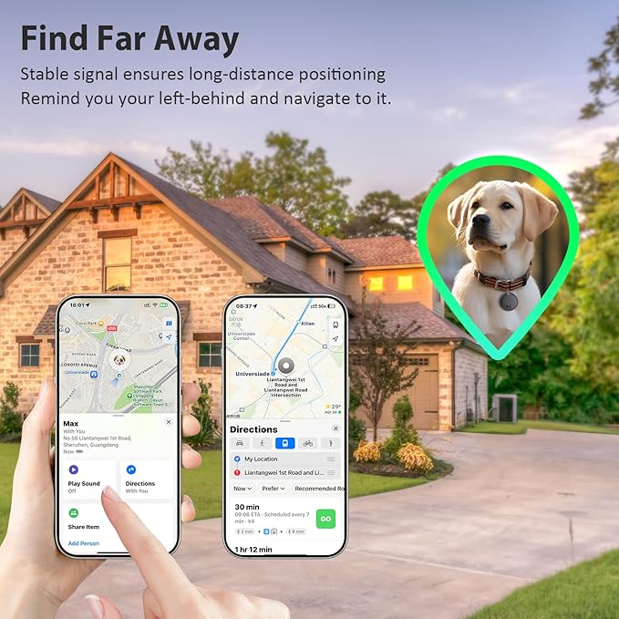 Tracker Tags- 4 Pack, Bluetooth Trackers Works with Apple Find My APP (iOS Only), 92 dB Sound, Replaceable Battery, Smart Tracking Tag Keys Finder and Item Locator for Keys, Bags, Luggage, Wallet, etc