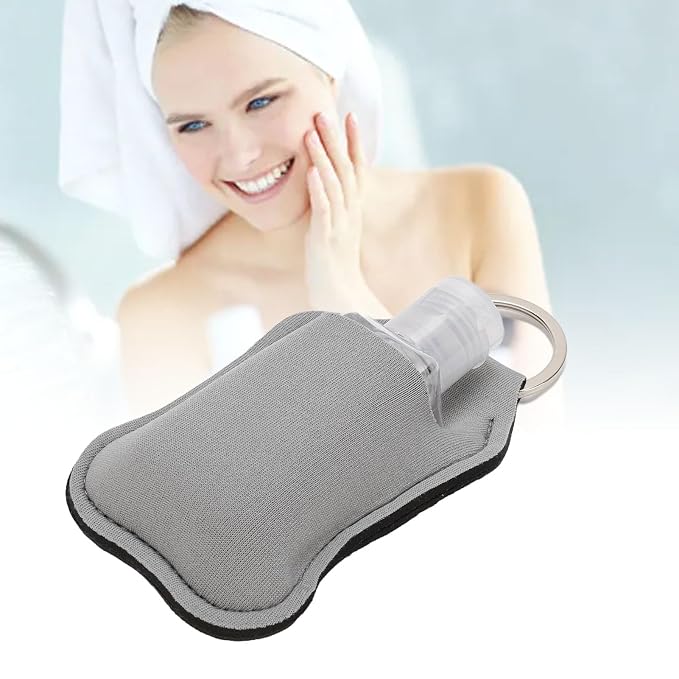 Semme 50pcs Travel Bottles Keychain Holders Set 30ml Small Squeeze Bottles with Keychain Portable Refillable Leakproof for Hand Sanitizer Lotion Toiletries Travel Camping (Grey)