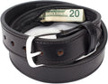 Yoder Leather Company Hidden Money Pocket Travel Belt English Bridle Leather with Zippered Secret Cash Pocket (Black, 32" (Waist 30))