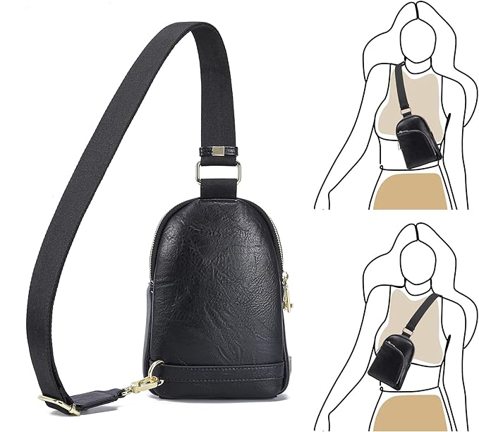 INICAT RFID Blocking Sling Bag, Anti Theft Crossbody Bag for Women Compact Travel Purses Vegan Leather