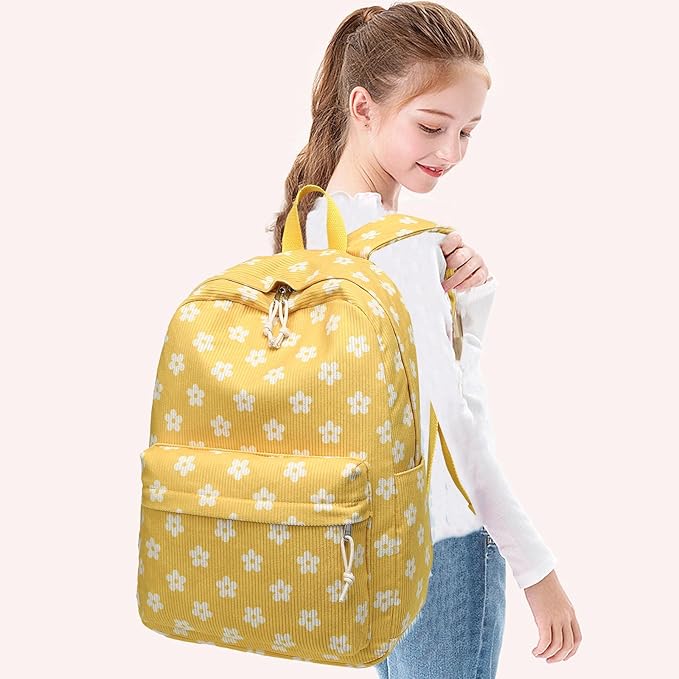 Bluboon School Backpack for Teen Girls Bookbags Elementary High School Corduroy Laptop Bags Women Travel Daypacks