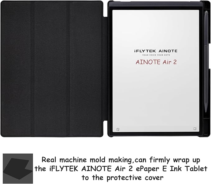 Protective Folio Case for 8.2'' iFLYTEK AINOTE Air 2, Ultra-Thin Lightweight Trifold Protective Cover with Built-in Pen Holder Auto Sleep/Wake for AINOTE Air2 Tablet (Cloth Bark Blue)