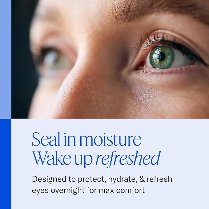 Eyeseals Hydrating Sleep Mask - Clear - Eye Masks for Sleep to Block Dry Air - Retains Moisture to Soothe Dry, Irritated Eyes and Provides Eye Care Overnight - CPAP Compatible, Latex-Free