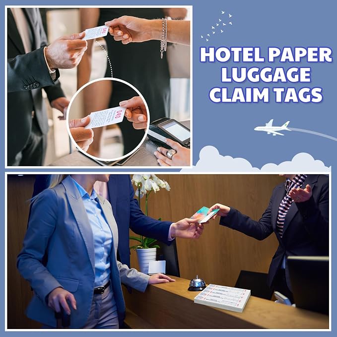 Feifeiya 1000 Hotel Luggage ID Tags with Transfer Tape on Back Printed in Black with Red Consecutive Numbering from 000 to 999 Baggage Identification Tags for Hotel and Motel Bag Storage