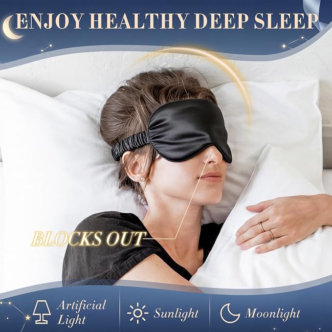 Cuffbow 36 Pcs Silk Sleep Eye Masks Bulk Satin Eye Cover Blindfold Eyeshade with Adjustable Elastic Strap for Women Men Sleeping Travel Wedding Gift(Black, Pink)