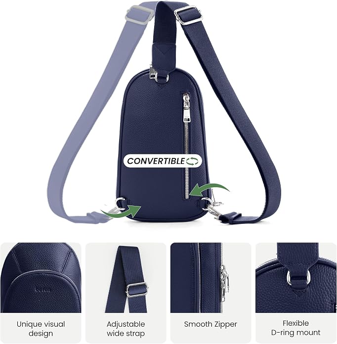 befen Genuine Leather Sling Bag for Women Anti Theft Crossbody Chest Bags Leather Fanny Packs for Travel with RFID Card Slots