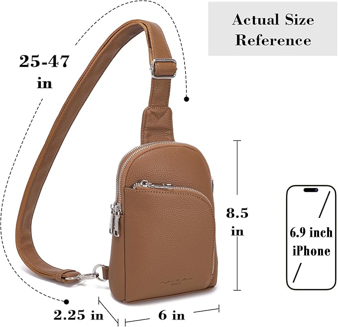INICAT RFID Blocking Sling Bag, Anti Theft Crossbody Bag for Women Compact Travel Purses Vegan Leather