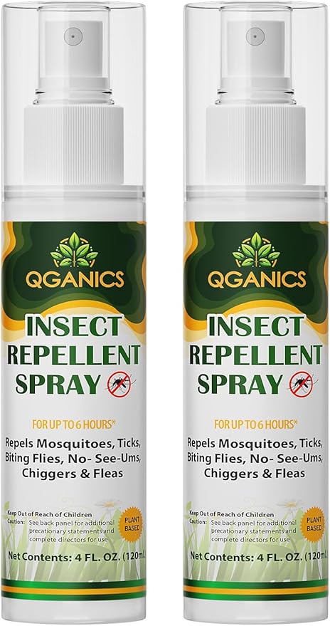 Mosquito Repellent Spray for Body, Natural Bug Spray Travel Size, Plant-Based Ingredients, DEET-Free, Insect Repellent Spray for Skin 4 Fl Oz, 2 Pack