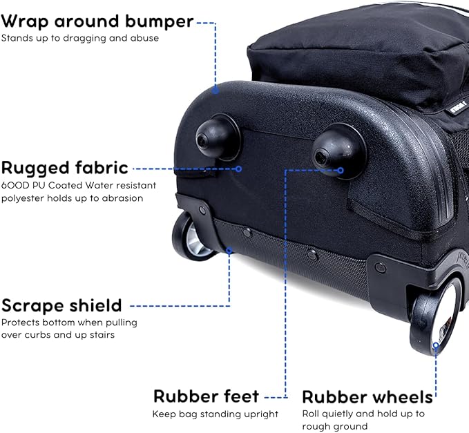 J World New York Sunrise Rolling Backpack, Black, One Size
