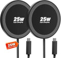 25W Wireless Charger for MagSafe, Magnetic Fast Charging Pad for iPhone 17/16/15/14/13/12 Series & AirPods, Strong Magnet, Thin & Portable Wireless Charger for Travel Home Office(Black, 4FT)